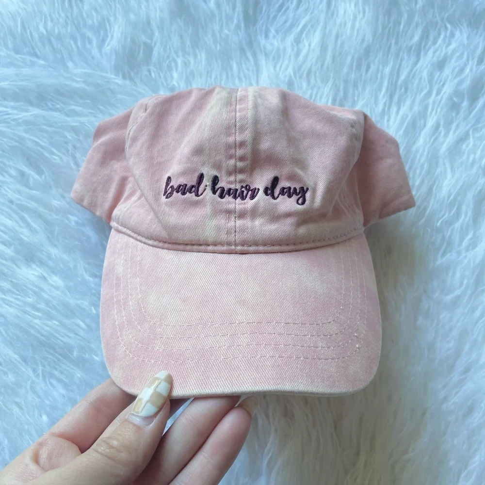 David & Young Bad hair day Baseball hat cap pink dad cap NWT gift